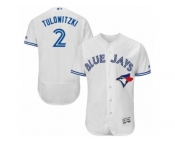 Men's Majestic Toronto Blue Jays #2 Troy Tulowitzki White Flexbase Authentic Collection MLB Jersey