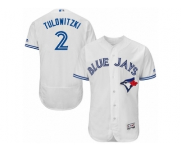 Men's Majestic Toronto Blue Jays #2 Troy Tulowitzki White Flexbase Authentic Collection MLB Jersey