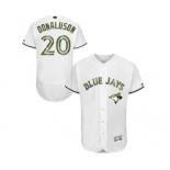 Men's Majestic Toronto Blue Jays #20 Josh Donaldson Authentic White 2016 Memorial Day Fashion Flex Base MLB Jersey