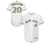 Men's Majestic Toronto Blue Jays #20 Josh Donaldson Authentic White 2016 Memorial Day Fashion Flex Base MLB Jersey