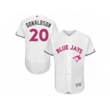 Men's Majestic Toronto Blue Jays #20 Josh Donaldson Authentic White 2016 Mother's Day Fashion Flex Base MLB Jersey