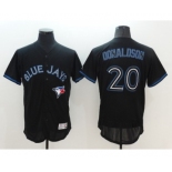 Men's Majestic Toronto Blue Jays #20 Josh Donaldson Lights Out Black Flexbase Authentic Collection MLB Jersey