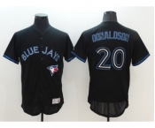 Men's Majestic Toronto Blue Jays #20 Josh Donaldson Lights Out Black Flexbase Authentic Collection MLB Jersey