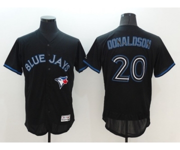 Men's Majestic Toronto Blue Jays #20 Josh Donaldson Lights Out Black Flexbase Authentic Collection MLB Jersey