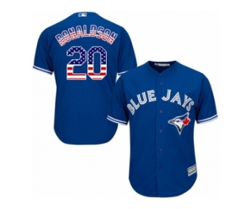 Men's Majestic Toronto Blue Jays #20 Josh Donaldson Replica Royal Blue USA Flag Fashion MLB Jersey