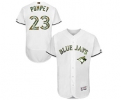 Men's Majestic Toronto Blue Jays #23 Dalton Pompey Authentic White 2016 Memorial Day Fashion Flex Base MLB Jersey