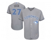 Men's Majestic Toronto Blue Jays #27 Brett Cecil Authentic Gray 2016 Father's Day Fashion Flex Base MLB Jersey