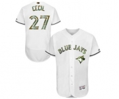 Men's Majestic Toronto Blue Jays #27 Brett Cecil Authentic White 2016 Memorial Day Fashion Flex Base MLB Jersey