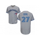 Men's Majestic Toronto Blue Jays #27 Brett Cecil Grey Flexbase Authentic Collection MLB Jersey