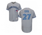 Men's Majestic Toronto Blue Jays #27 Brett Cecil Grey Flexbase Authentic Collection MLB Jersey