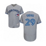 Men's Majestic Toronto Blue Jays #29 Devon Travis Grey Flexbase Authentic Collection MLB Jersey