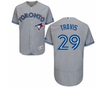 Men's Majestic Toronto Blue Jays #29 Devon Travis Grey Flexbase Authentic Collection MLB Jersey