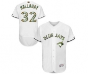 Men's Majestic Toronto Blue Jays #32 Roy Halladay Authentic White 2016 Memorial Day Fashion Flex Base MLB Jersey