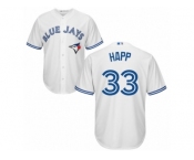 Men's Majestic Toronto Blue Jays #33 J.A. Happ Authentic White Home MLB Jersey