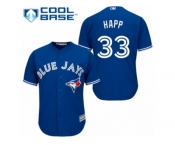 Men's Majestic Toronto Blue Jays #33 J.A. Happ Replica Blue Alternate MLB Jersey