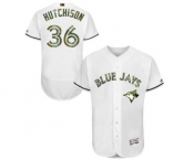 Men's Majestic Toronto Blue Jays #36 Drew Hutchison Authentic White 2016 Memorial Day Fashion Flex Base MLB Jersey