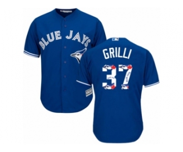 Men's Majestic Toronto Blue Jays #37 Jason Grilli Authentic Blue Team Logo Fashion MLB Jersey