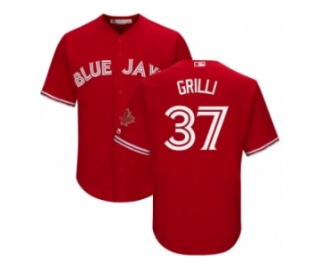 Men's Majestic Toronto Blue Jays #37 Jason Grilli Replica Red Canada Day Cool Base MLB Jersey