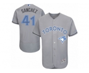 Men's Majestic Toronto Blue Jays #41 Aaron Sanchez Authentic Gray 2016 Father's Day Fashion Flex Base MLB Jersey