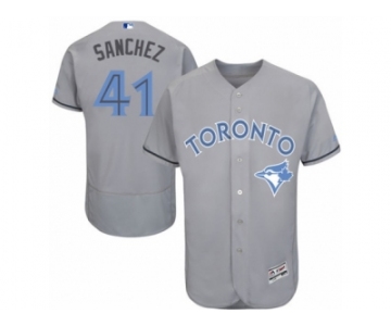 Men's Majestic Toronto Blue Jays #41 Aaron Sanchez Authentic Gray 2016 Father's Day Fashion Flex Base MLB Jersey