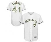 Men's Majestic Toronto Blue Jays #41 Aaron Sanchez Authentic White 2016 Memorial Day Fashion Flex Base MLB Jersey