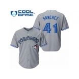 Men's Majestic Toronto Blue Jays #41 Aaron Sanchez Replica Grey Road MLB Jersey