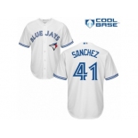 Men's Majestic Toronto Blue Jays #41 Aaron Sanchez Replica White Home MLB Jersey