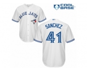 Men's Majestic Toronto Blue Jays #41 Aaron Sanchez Replica White Home MLB Jersey