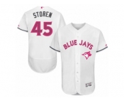 Men's Majestic Toronto Blue Jays #45 Drew Storen Authentic White 2016 Mother's Day Fashion Flex Base MLB Jersey