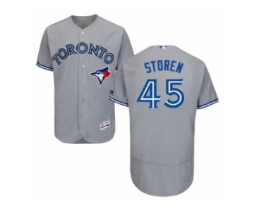 Men's Majestic Toronto Blue Jays #45 Drew Storen Grey Flexbase Authentic Collection MLB Jersey