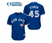 Men's Majestic Toronto Blue Jays #45 Drew Storen Replica Blue Alternate MLB Jersey