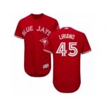 Men's Majestic Toronto Blue Jays #45 Francisco Liriano Red Flexbase Authentic Collection Canada Day MLB Jersey