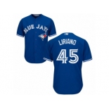 Men's Majestic Toronto Blue Jays #45 Francisco Liriano Replica Blue Alternate MLB Jersey