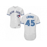 Men's Majestic Toronto Blue Jays #45 Francisco Liriano White Flexbase Authentic Collection MLB Jersey