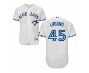 Men's Majestic Toronto Blue Jays #45 Francisco Liriano White Flexbase Authentic Collection MLB Jersey