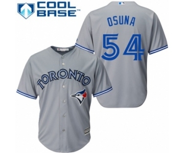 Men's Majestic Toronto Blue Jays #54 Roberto Osuna Authentic Grey Road MLB Jersey