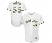 Men's Majestic Toronto Blue Jays #55 Russell Martin Authentic White 2016 Memorial Day Fashion Flex Base MLB Jersey