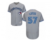 Men's Majestic Toronto Blue Jays #57 Mat Latos Grey Flexbase Authentic Collection MLB Jersey