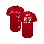 Men's Majestic Toronto Blue Jays #57 Mat Latos Red Flexbase Authentic Collection Canada Day MLB Jersey