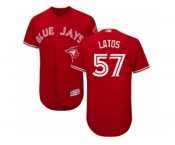 Men's Majestic Toronto Blue Jays #57 Mat Latos Red Flexbase Authentic Collection Canada Day MLB Jersey