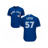 Men's Majestic Toronto Blue Jays #57 Mat Latos Replica Blue Alternate MLB Jersey