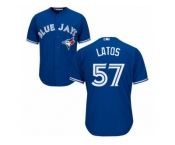 Men's Majestic Toronto Blue Jays #57 Mat Latos Replica Blue Alternate MLB Jersey