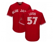 Men's Majestic Toronto Blue Jays #57 Mat Latos Replica Red Canada Day Cool Base MLB Jersey