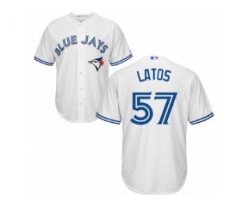 Men's Majestic Toronto Blue Jays #57 Mat Latos Replica White Home MLB Jersey