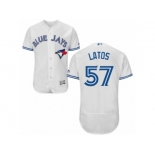 Men's Majestic Toronto Blue Jays #57 Mat Latos White Flexbase Authentic Collection MLB Jersey