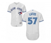 Men's Majestic Toronto Blue Jays #57 Mat Latos White Flexbase Authentic Collection MLB Jersey