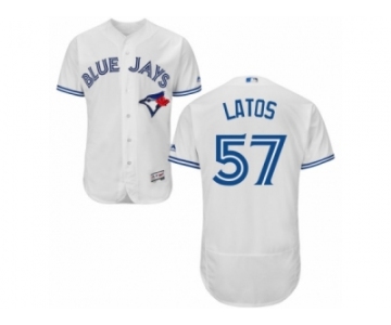 Men's Majestic Toronto Blue Jays #57 Mat Latos White Flexbase Authentic Collection MLB Jersey