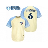 Men's Majestic Toronto Blue Jays #6 Marcus Stroman Authentic Cream Exclusive Vintage Cool Base MLB Jersey