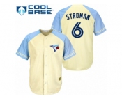 Men's Majestic Toronto Blue Jays #6 Marcus Stroman Authentic Cream Exclusive Vintage Cool Base MLB Jersey