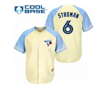 Men's Majestic Toronto Blue Jays #6 Marcus Stroman Authentic Cream Exclusive Vintage Cool Base MLB Jersey